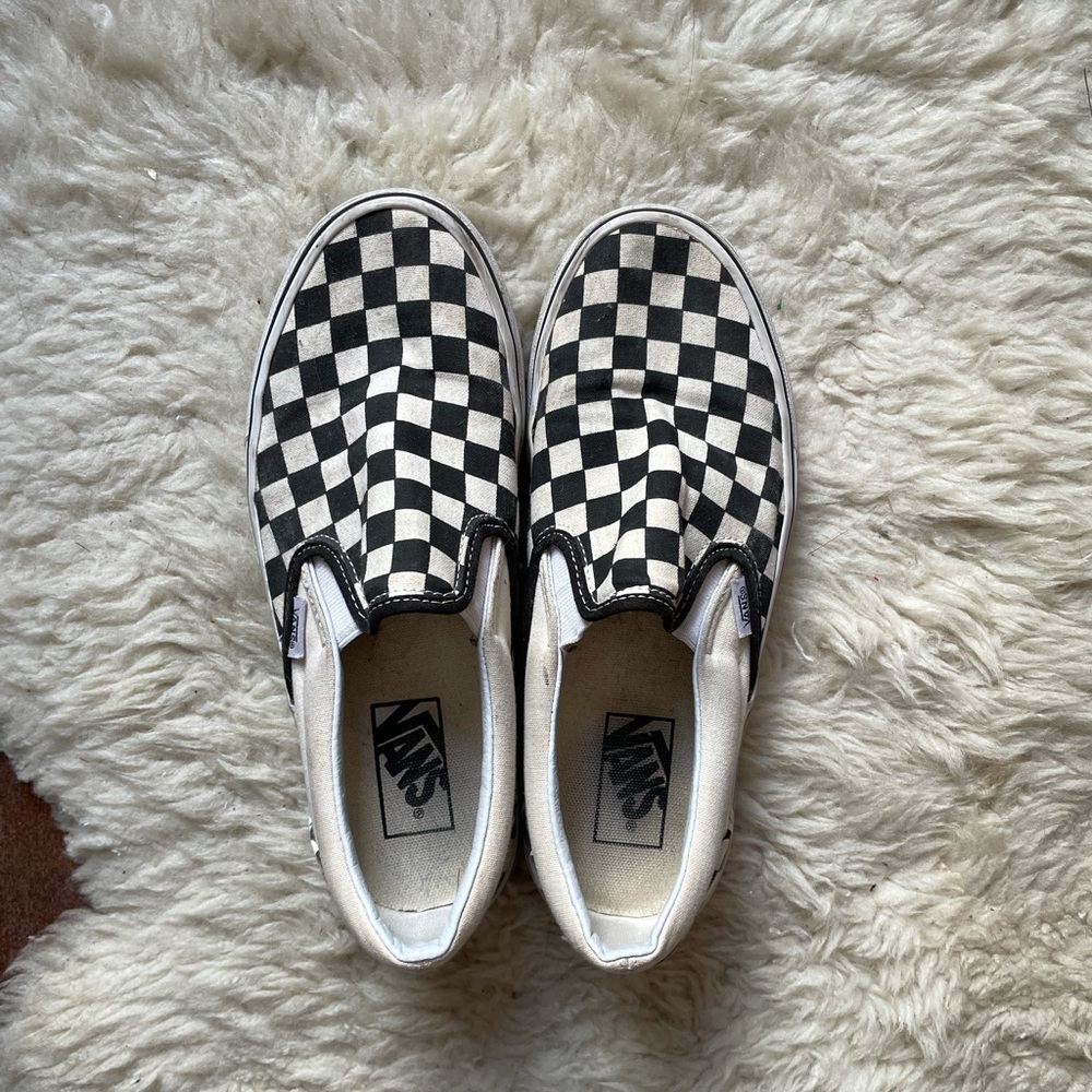 Checked Vans Slip On